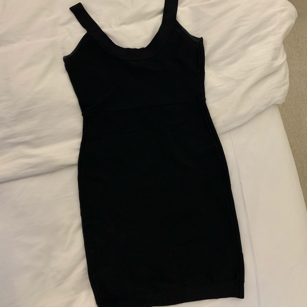 BCBG Black Ribbed Bodycon Dress